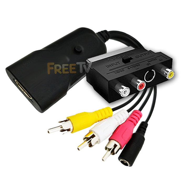  Scart to HDMI Converter with HDMI and Scart Cables